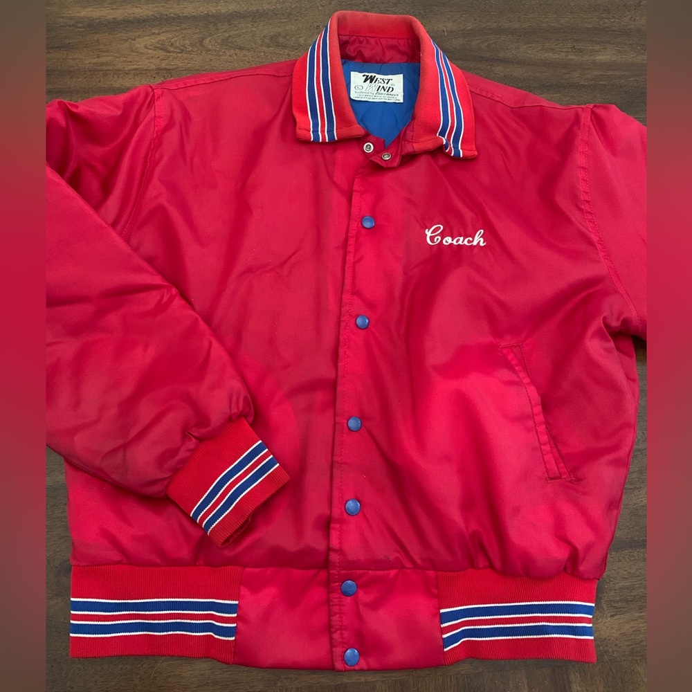 Vintage West Wind Bomber Jacket Men’s Large Coat Red Coat